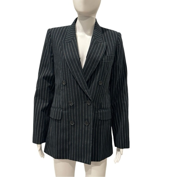 Nili Lotan Valerie Pinstripe Virgin Wool Oversized Boyfriend Blazer Size 4 NEW - Picture 14 of 15